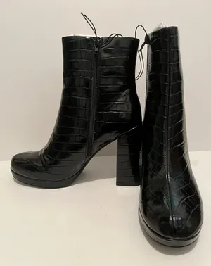 Maya Black Croc Embossed  Platform Boot thumbnail 3