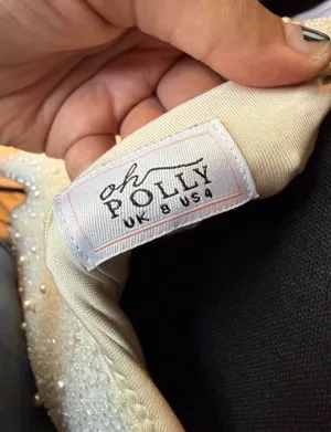 Oh Polly Belgravia Embellished Bandeau Maxi Dress Ivory thumbnail 4