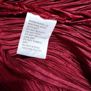Red Pleated Long Sleeve V-Neck Midi Dress Shimmer Textured Red thumbnail 5