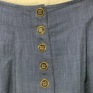 Gilli Navy Blue Linen Button Fly High Waisted Shorts Size Medium thumbnail 4