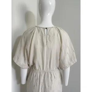 Anthropologie Feather Bone Soleil Ivory Stripe Textured Jumpsuit Women’s Size S thumbnail 7