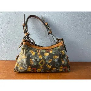 VTG Y2K Dooney & Bourke Bumble Bee Hobo Shoulder Bag Heart Charm Dust Bag thumbnail 5