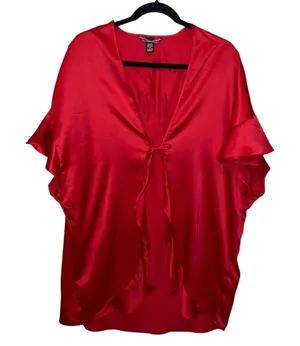 Victoria's Secret Satin Kimono Robe Cover Up‎ LOVE Heart Back One Size thumbnail 1