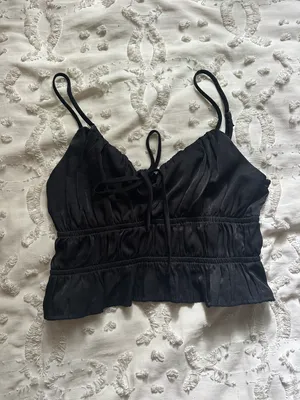 Forever 21 Black Silk Tank Top thumbnail 1