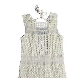 Anthropologie Line & Dot Karolina Crochet White‎ Dress Size: M thumbnail 3
