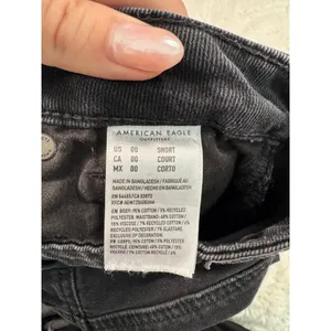 American Eagle Black Distressed Jeans 00 Short Slim Skinny Denim Y2K thumbnail 4