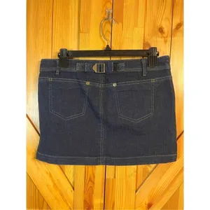 Princess Vera Wang Jean Mini Skirt Size 7 Dark Wash Stretchy Pockets (3648) thumbnail 2