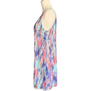 ICE Size 10 Sequin Shift Dress Multicolor Abstract Y2K Sleeveless Cocktail thumbnail 5
