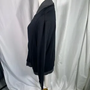 Alfani Black Zip‎ Bomber Jacket Sweatshirt Small Cotton Knit Grey Pockets New thumbnail 4
