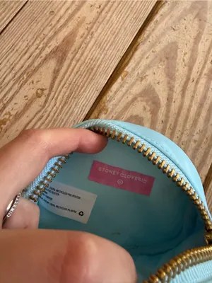 Stoney Clover Lane x Target daisy patch clear circle pouch in light blue thumbnail 2