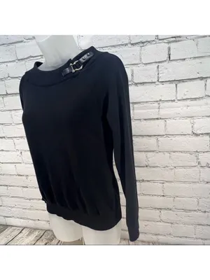 Lauren Ralph Lauren Black Sweater with Buckle Accent Size M thumbnail 7
