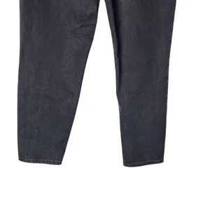 White Fox Black Denim Tapered Leg Button Fly High Rise Belted Ankle Jeans Medium thumbnail 7
