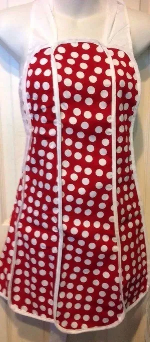 Girls Red & White Polka Dot Halter Dress - Casual Summer Sundress thumbnail 1