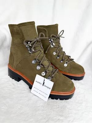 Marc Fisher Women's Iston Boots "Dark Green Suede" Size 6.5 thumbnail 6