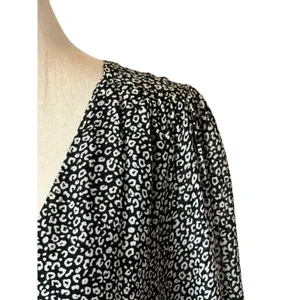 Maeve Anthropologie Black And White Leopard Print Carolyn Mini‎ Dress Size S thumbnail 7