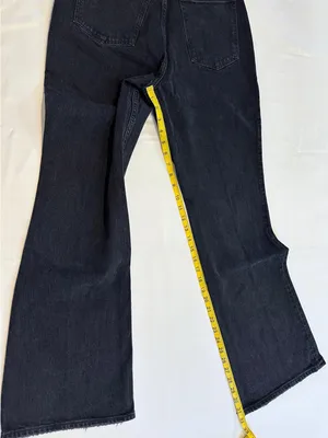 NWT Abercrombie & Fitch Curve Love HR Vintage Flare Jeans – Black Pintuck 30/10R thumbnail 15