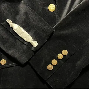 Vintage Old Navy Womens Y2K Black Velvet Blazer Sz M Whimsigoth Academia Preppy thumbnail 4