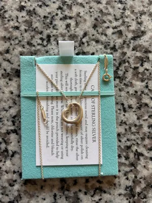 Tiffany & Co. Sterling Silver Elsa Peretti® Open Heart Pendant in Silver, 11 mm thumbnail 3