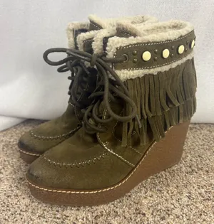 Sam Edelman Women’s Size 7 Kemper Wedge Booties Festival Anthropologie Boho‎ GUC thumbnail 1