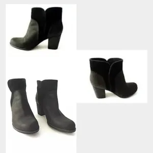 Timberland Rudston Black Leather & Suede‎ Block Heel Ankle Boots Size 9 thumbnail 2