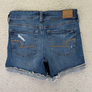 American Eagle Super Stretch Distressed Denim Shorts Dark Wash Blue Size‎ 2 thumbnail 2
