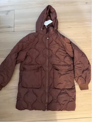 NEW Brown Winter Thicken Puffer Coat Quilted Warm Padded Down Alternative M thumbnail 5