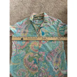 Lauren Ralph Lauren Paisley Pastel Cotton Boxer Pajama Set Size Medium Preppy thumbnail 10