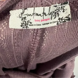 NWT Free People Intimately Pointelle Bodysuit Purple Coquette Lace Trim Size L thumbnail 7