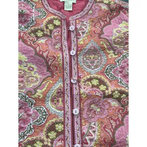 Appleseed's Reversible Quilted Jacket Womens Pink Paisley Floral M thumbnail 5