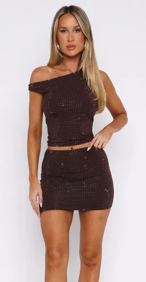 White Fox Boutique embellished mini skirt thumbnail 1