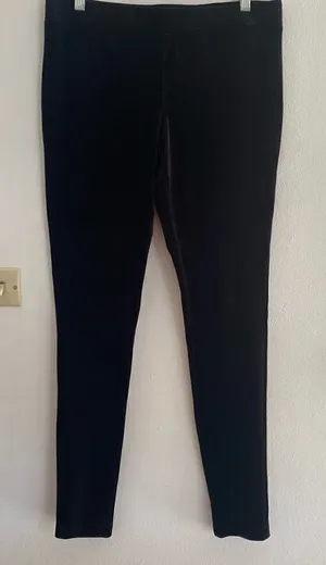 Express Velvet Leggings Full Length Size Medium Black 32" Inseam thumbnail 1