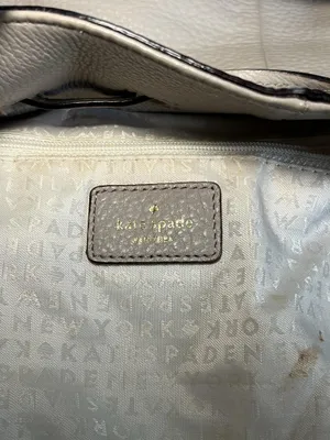 Kate Spade Bucket Bag Womens Large Beige Leather Tassel Drawstring Crossbody thumbnail 9