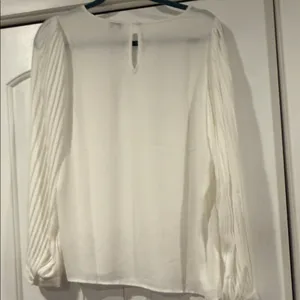 J. Crew White‎ Pleated Long-Sleeve Blouse medium thumbnail 8