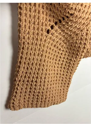 Pol Sweater Dolman Flare Sleeve Beige Knit Cropped Size Small thumbnail 4