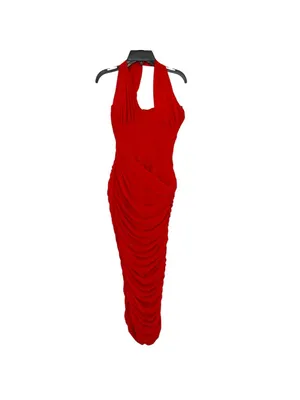 House Of CB Valentina Bodycon One Shoulder Glam Midi Dress Red Size XS NWOT thumbnail 6