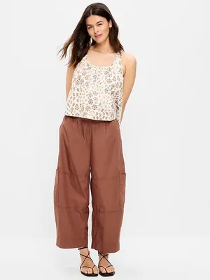NWT! Old Navy Mid-Rise Cropped Barrel-Leg Utility Pants thumbnail 2