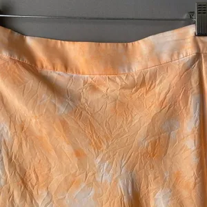 Free People sz 10 orange white mini flareBoho hippie skirt‎ thumbnail 3