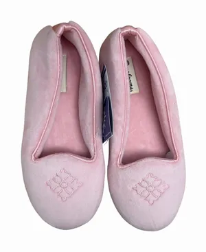 Dearfoams Sz S (5/6) Sugar Pink Microfiber Velour Indoor/Outdoor Memory Slippers thumbnail 1