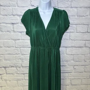 Baltic Born Athena Pleated Maxi Dress Forest Green Maxi Dress Large NWT wedding thumbnail 13