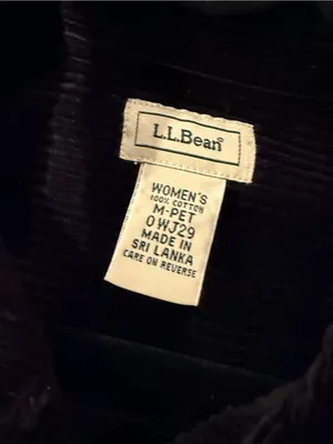 L.L.Bean Size M Petite Black Corduroy Cotton Button Front Shirt Jacket Shacket thumbnail 6
