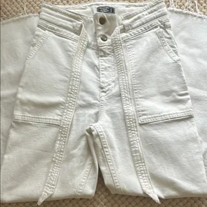Abercrombie & Fitch Cream Ultra-High Rise Jeans thumbnail 6