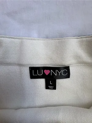 LU♥NYC White Strapless Bodycon Midi Dress L thumbnail 6