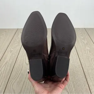 Style & Co Women's Perriee Western Ankle Booties 7.5M Chocolate Brown Smooth $80 thumbnail 8