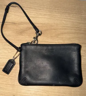 Coach Black Leather Wristlet Coin Purse M thumbnail 1