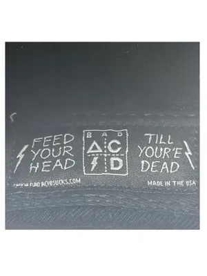Deadstock: new UNIF x Bad Acid 𖤐 Peaceful Future Embroidered Snapback 𖤐 Black thumbnail 12
