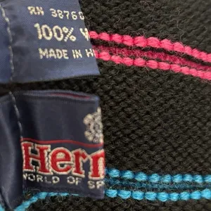 VTG 80s Hermans Wool Ski Hat Neon Pom Pom Beanie Apres Ski Gorpcore Streetwear thumbnail 5