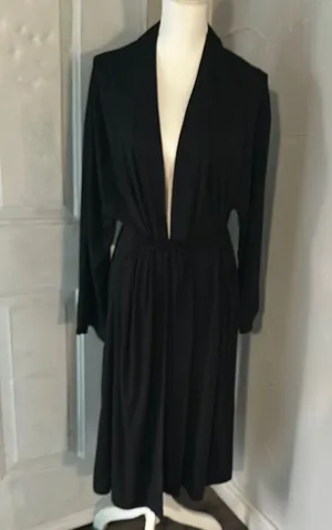 Black Long Sleeve Plunge Pleated Chemise thumbnail 1