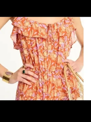 J.Crew Tiered maxi dress in painted block print Large‎ milkmaid Resort Vacation thumbnail 3