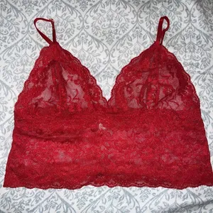 Lacy red bralette and black bustier bundle set size S Black thumbnail 1