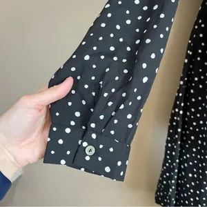 ✨ Full Moon Maternity Polka Dot Black White Dress Large‎ thumbnail 5